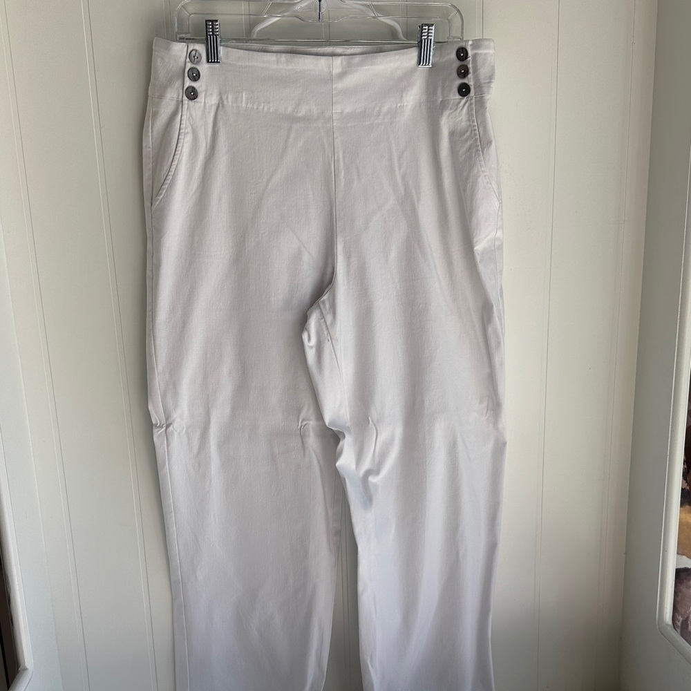 Habitat White Pants with Button Accents